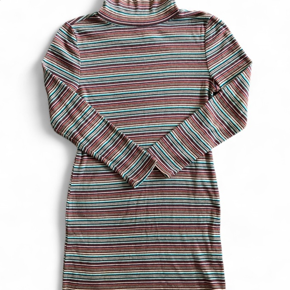 Simply Styled Multicolor Striped Long Sleeve Tunic